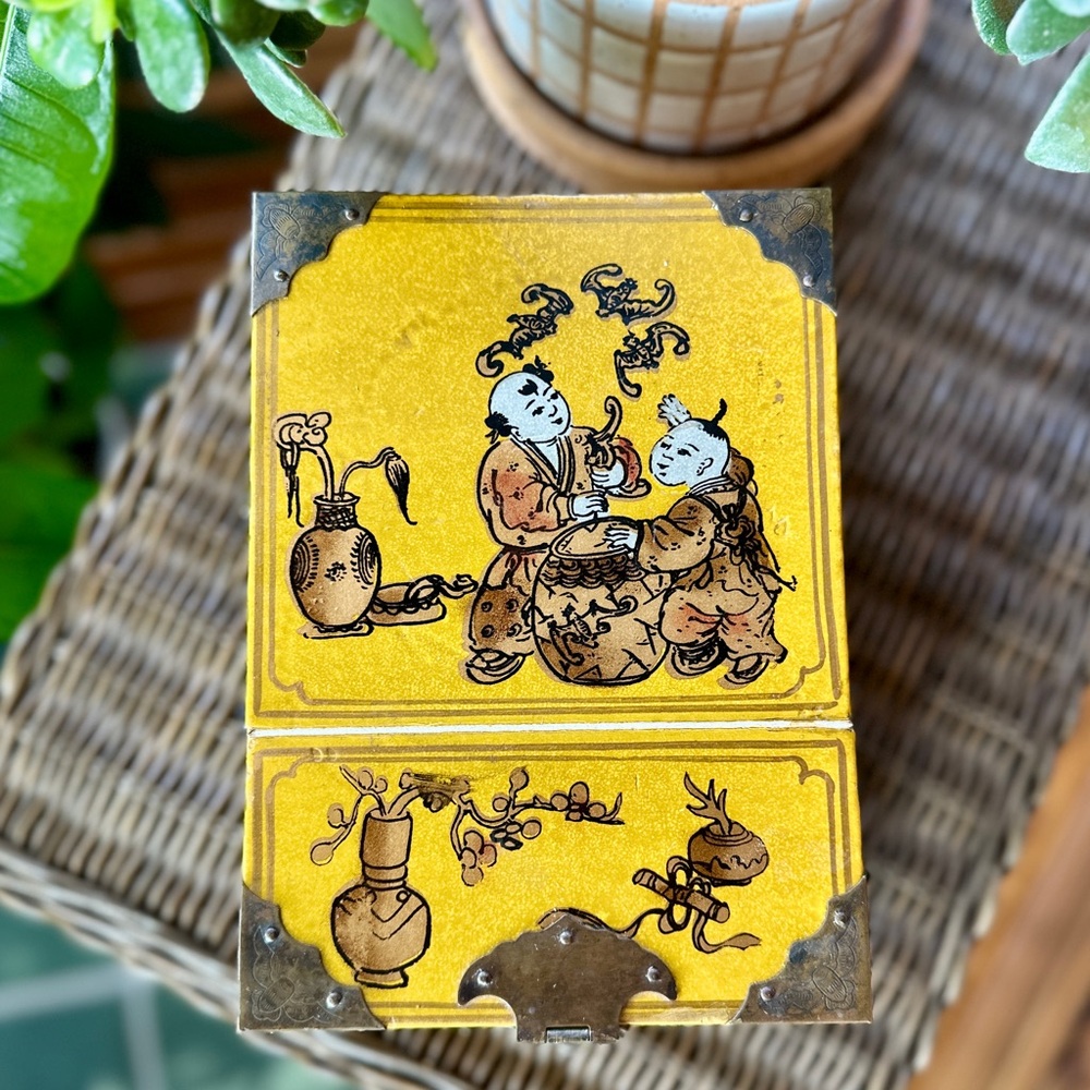 Vintage Chinese Painted Jewelry Box - Picture 9 of 11
